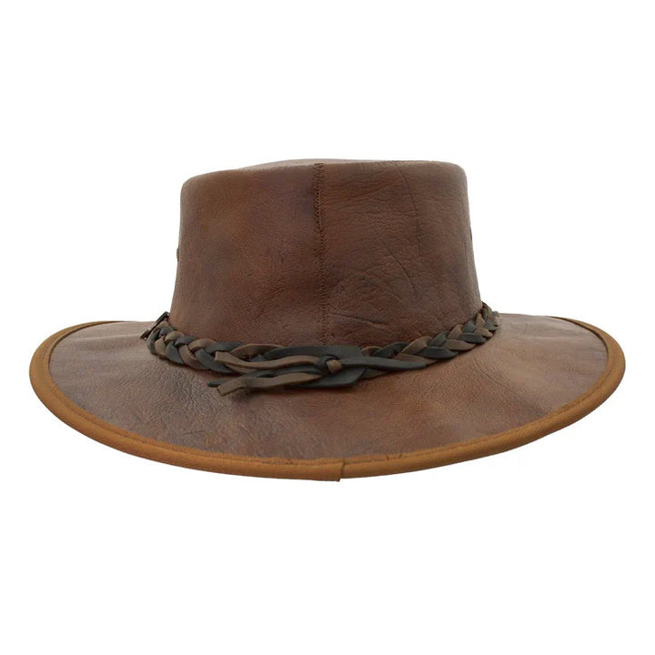 Barmah Squashy Kangaroo Leather Outback Bush Hat (1018) - Hickorystone