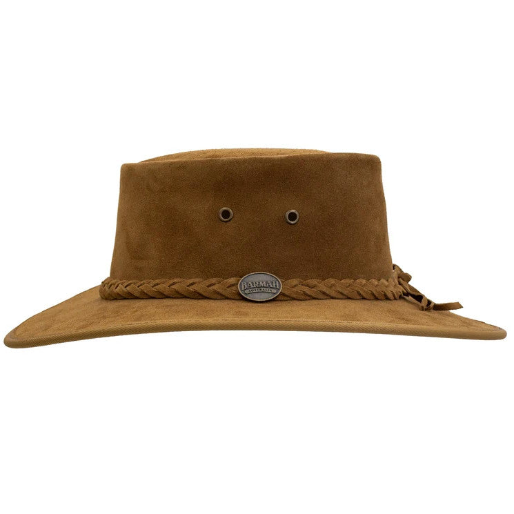 Barmah Squashy Aussie Suede Leather Hat 1025 In Hickory