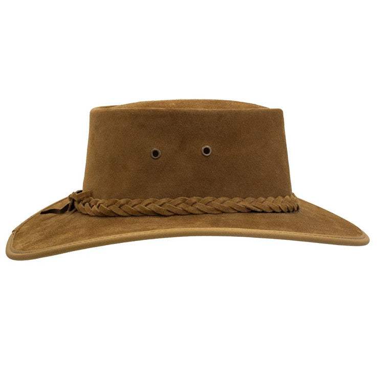 Barmah Squashy Aussie Suede Leather Hat 1025 In Hickory
