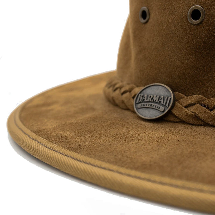 Barmah Squashy Aussie Suede Leather Hat 1025 In Hickory