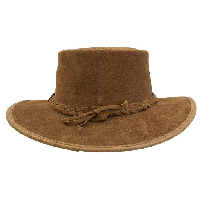 Barmah Squashy Aussie Suede Leather Hat 1025 In Hickory