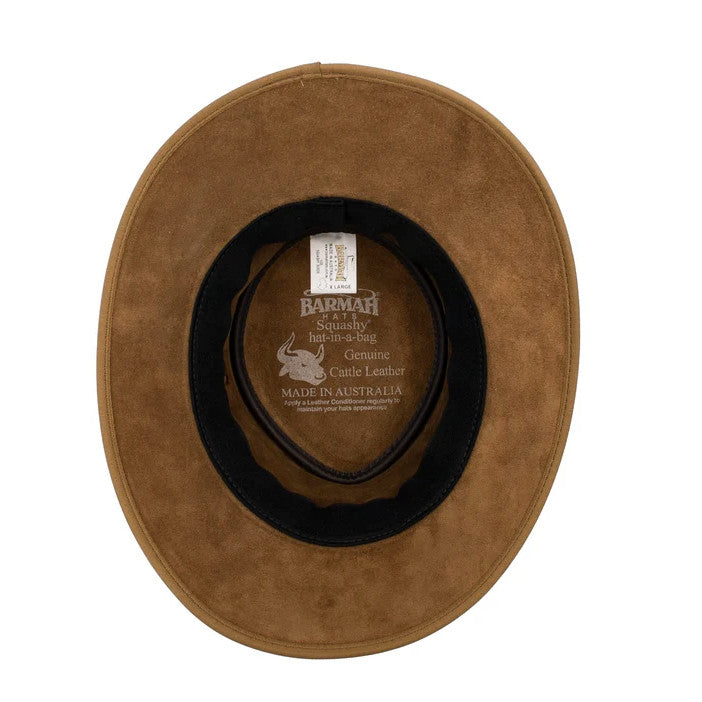 Barmah Squashy Aussie Suede Leather Hat 1025 In Hickory