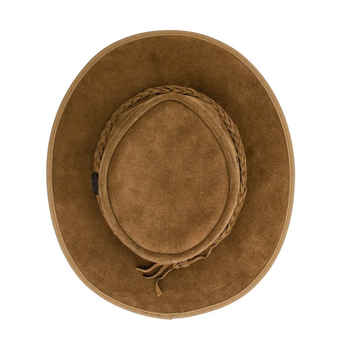 Barmah Squashy Aussie Suede Leather Hat 1025 In Hickory