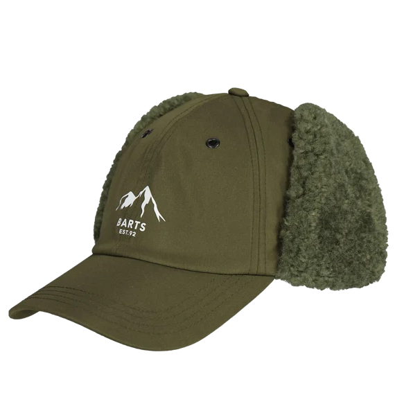 Barts Altitude Earflap Baseball Cap in Army Green