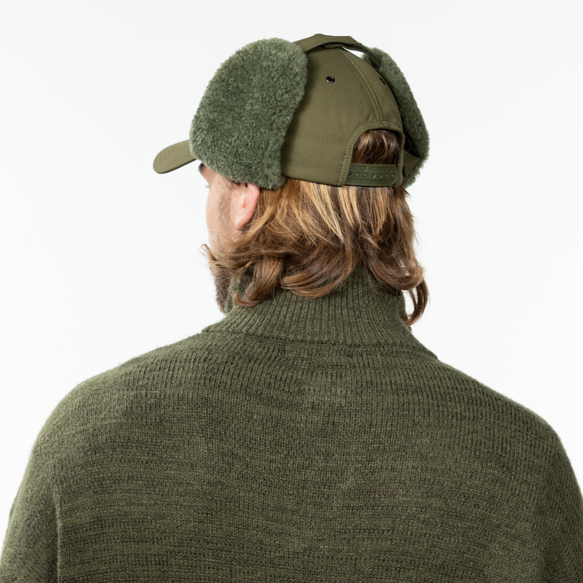 Barts Altitude Earflap Baseball Cap in Army Green