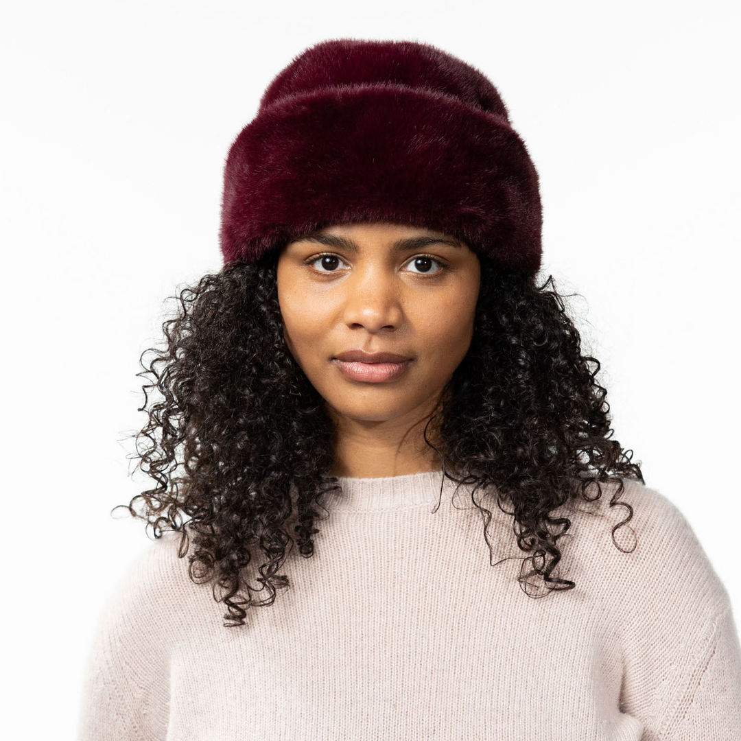 Barts Cherrybush Faux Fur Cossack Hat - Aubergine