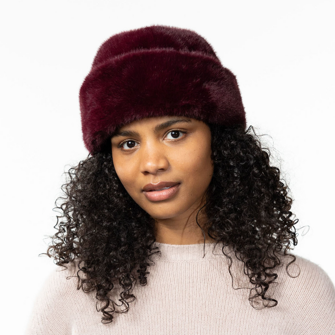 Barts Cherrybush Faux Fur Cossack Hat - Aubergine