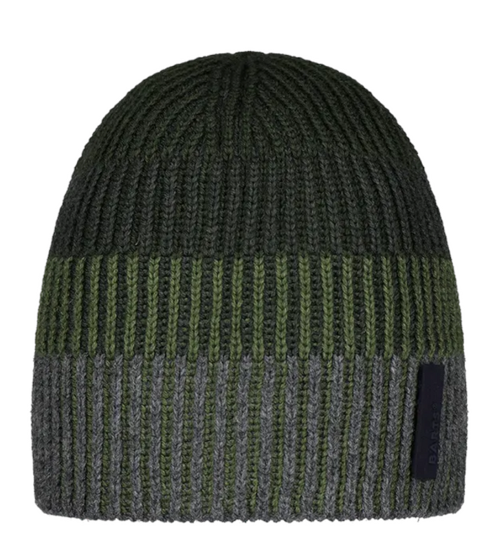 Barts Deshka Stripe Beanie Hat - Army Green