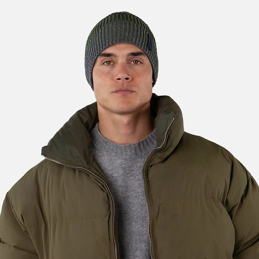 Barts Deshka Stripe Beanie Hat - Army Green