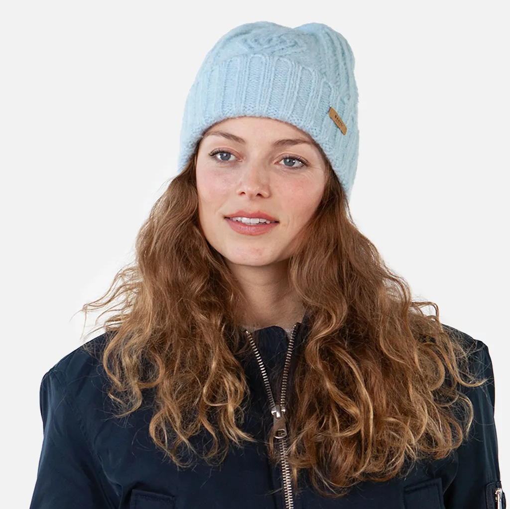 Barts Cable Knit Farrah Beanie Hat - Light Blue