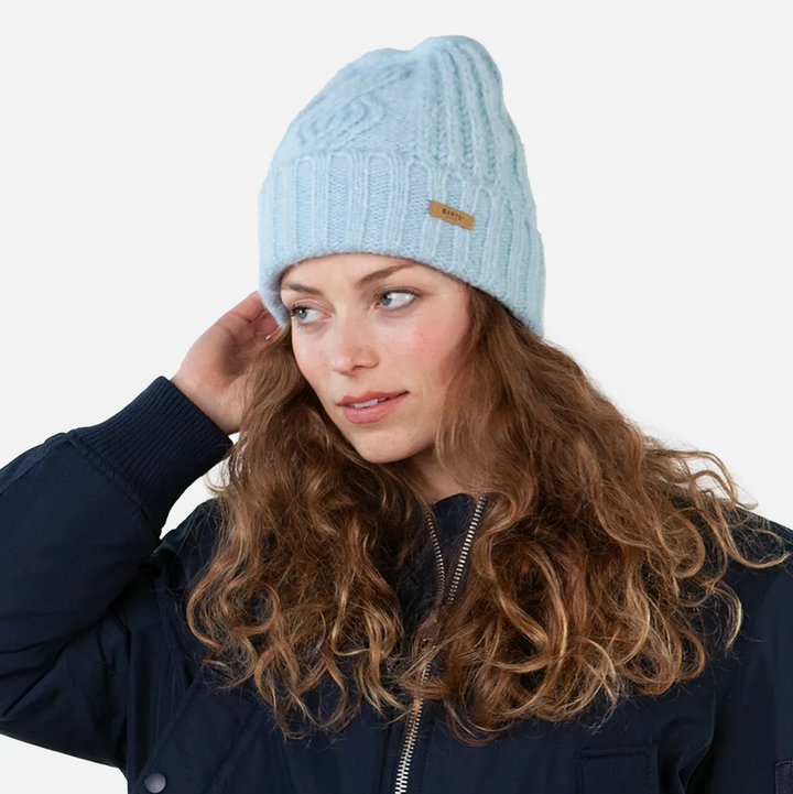 Barts Cable Knit Farrah Beanie Hat - Light Blue