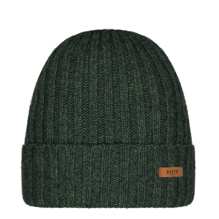 Barts Haakon Wool Turn Up Beanie Hat - Army Green