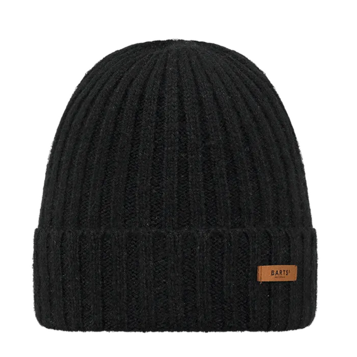 Barts Haakon Wool Turn Up Beanie Hat - Black