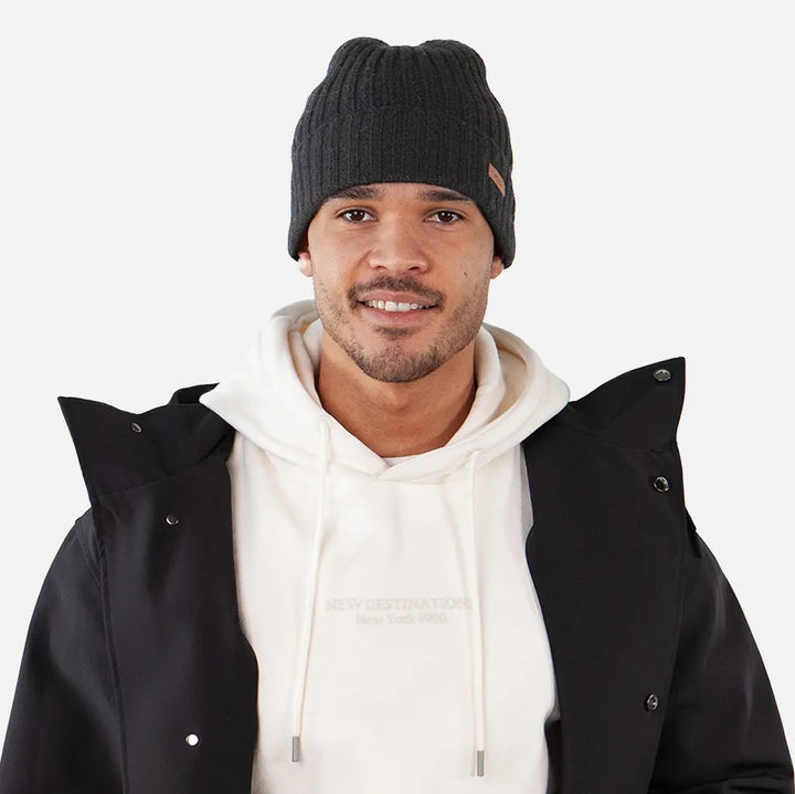 Barts Haakon Wool Turn Up Beanie Hat - Black