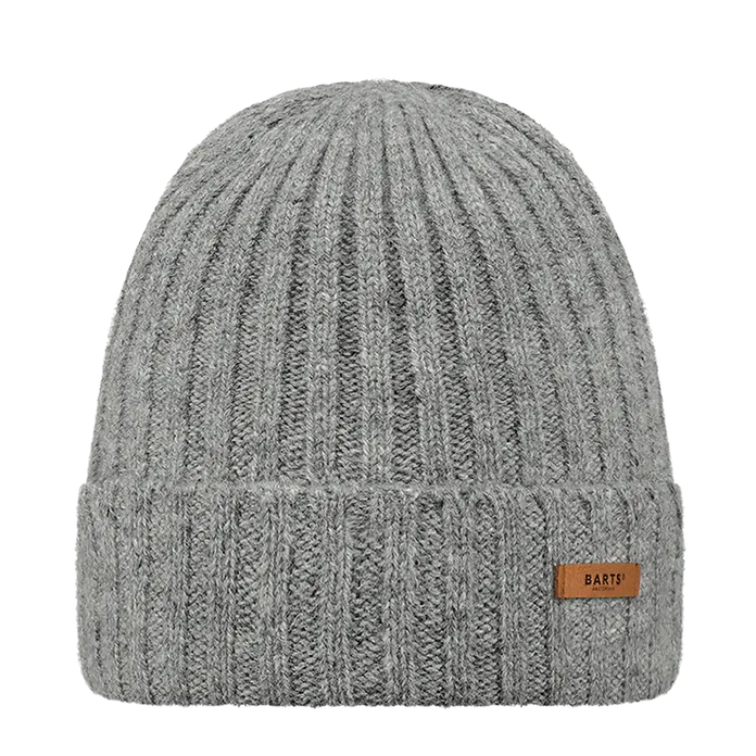 Barts Haakon Wool Turn Up Beanie Hat - Heather Grey