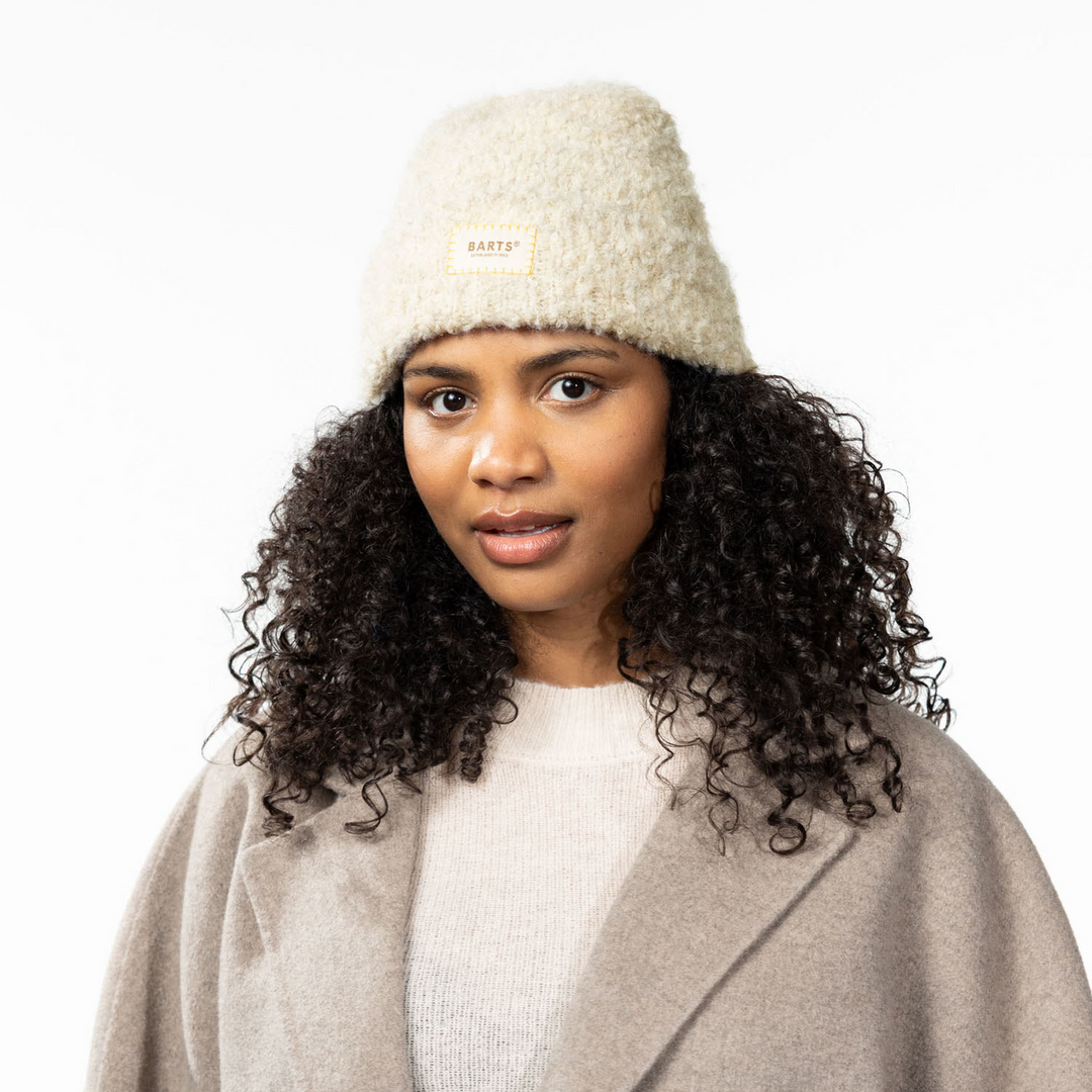 Barts Harray Turn Up Beanie Hat - Beige