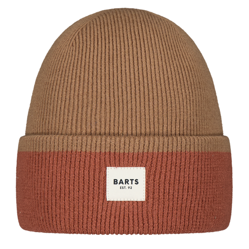 Barts Ishbel Colour Block Ribbed Beanie Hat - Brown