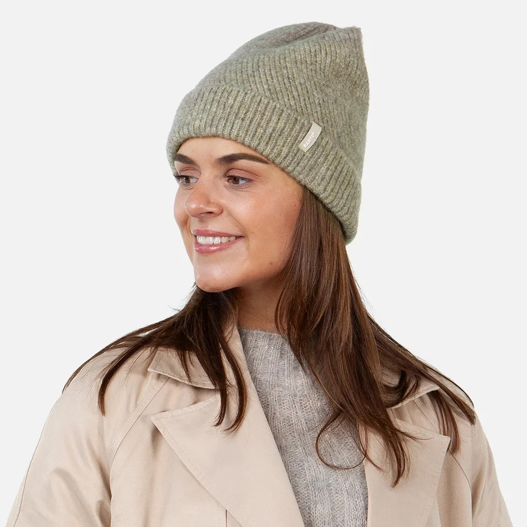 Barts Kirinda Diagonal Knit Beanie Hat - Pale Army