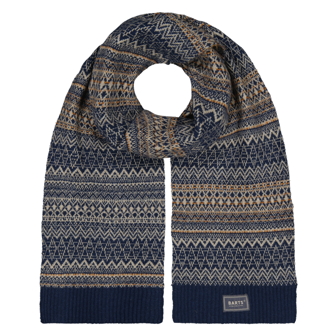 Barts Laghlan Fair Isle Scarf - Navy