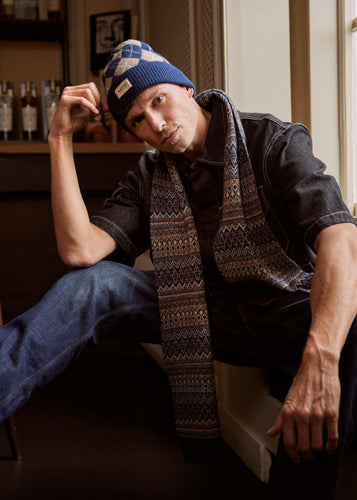 Barts Laghlan Fair Isle Scarf - Navy