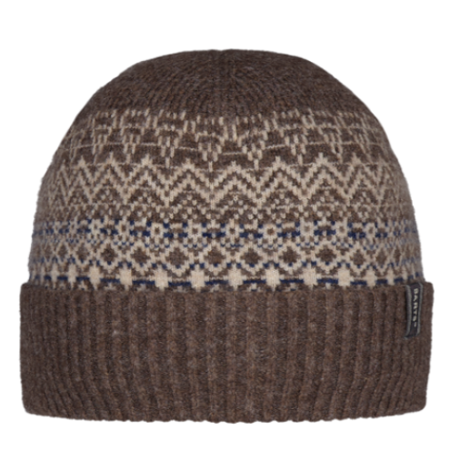 Barts Laghlan Fair Isle Turn Up Beanie Hat - Brown