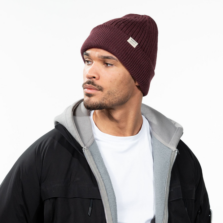 Barts Nieck Ribbed Beanie Hat - Burgundy