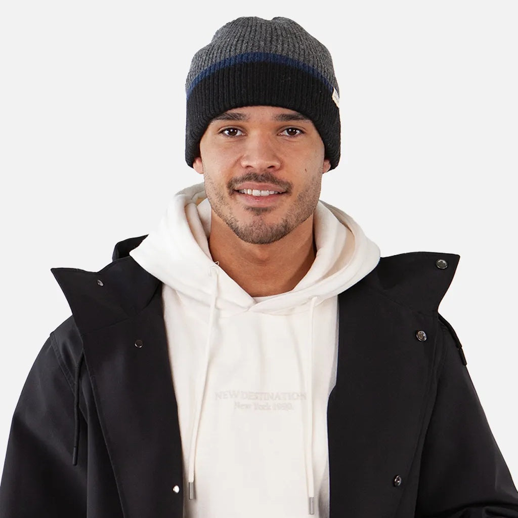 Barts Pharon Wool Turn Up Beanie Hat - Dark Heather