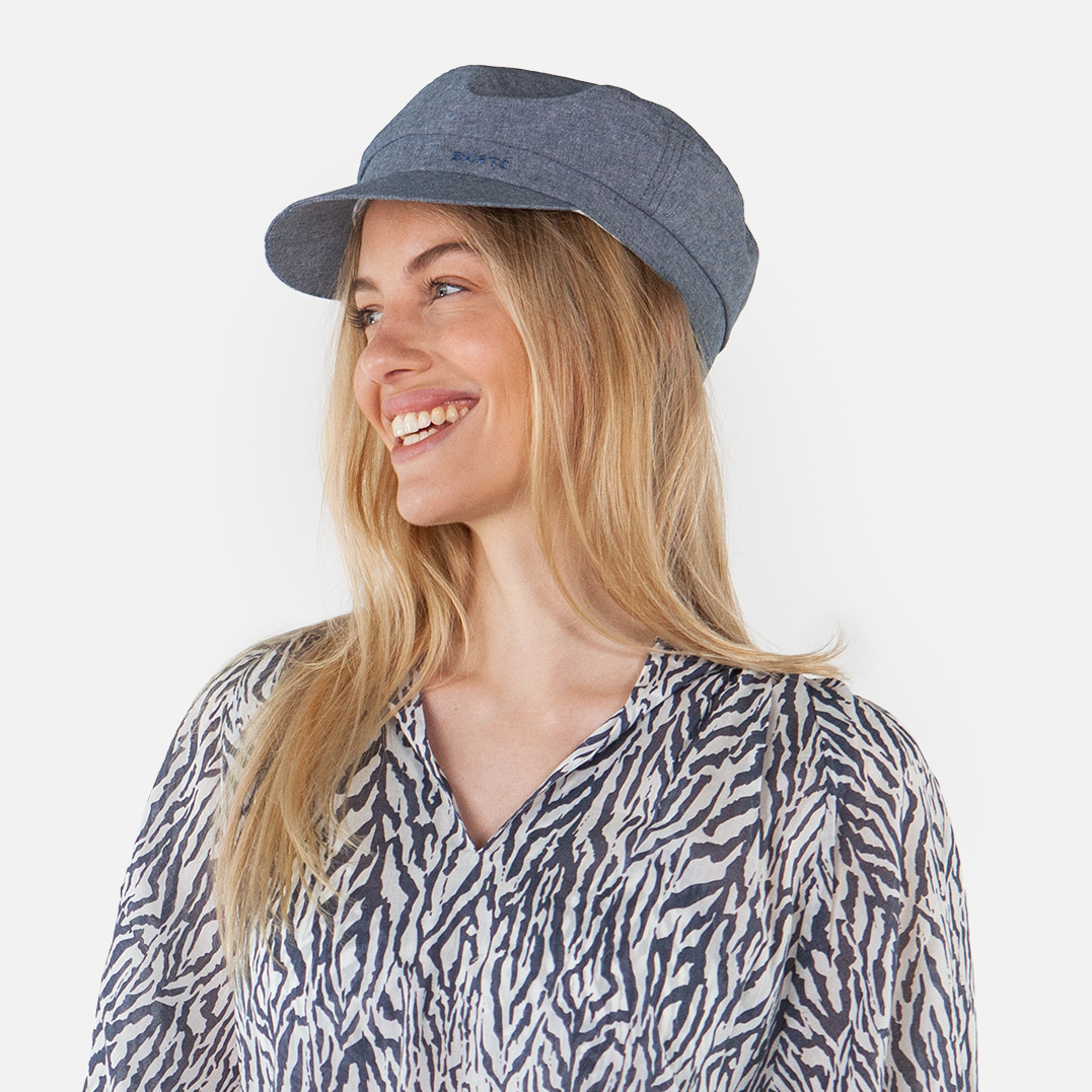 Barts Women's Seraphe Cotton Mariner Cap in Denim