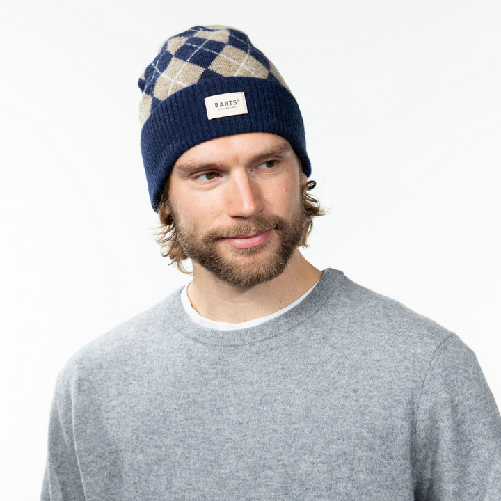Barts Seumar Diamond Beanie Hat - Navy