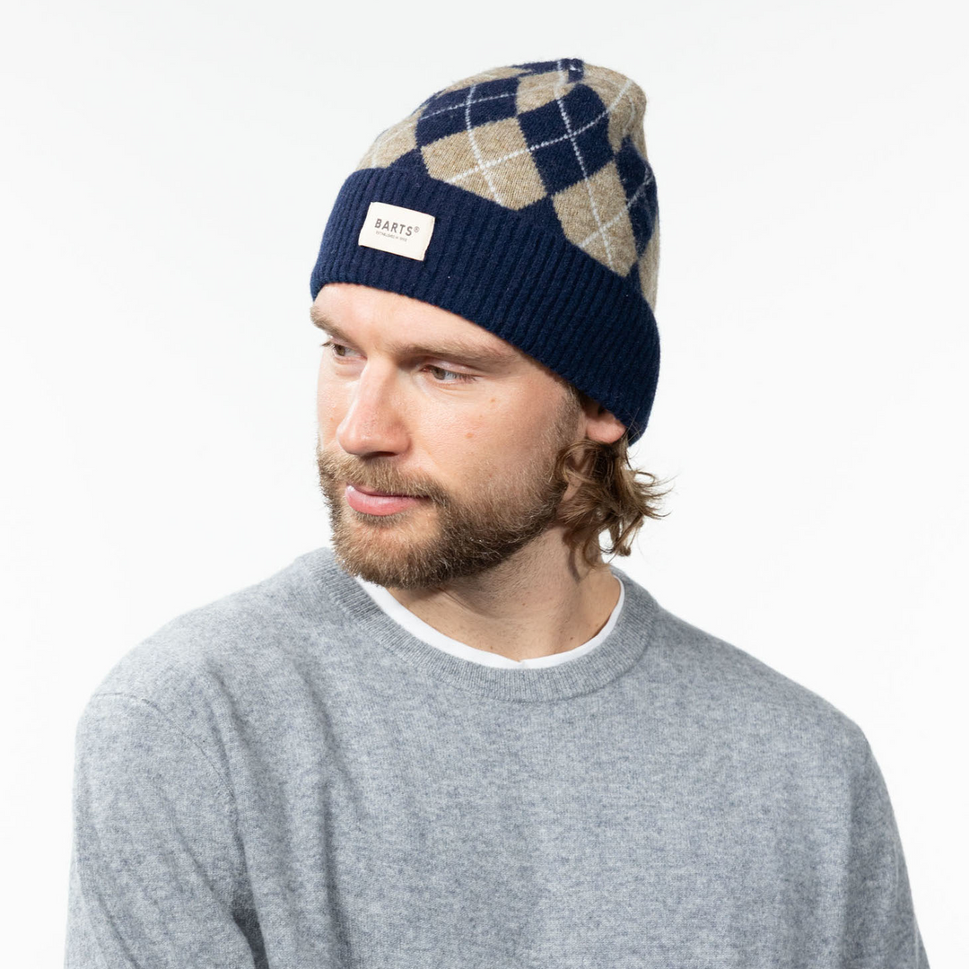Barts Seumar Diamond Beanie Hat - Navy