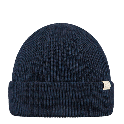 Barts Stonel Turn Up Merino Wool Beanie Hat - Navy