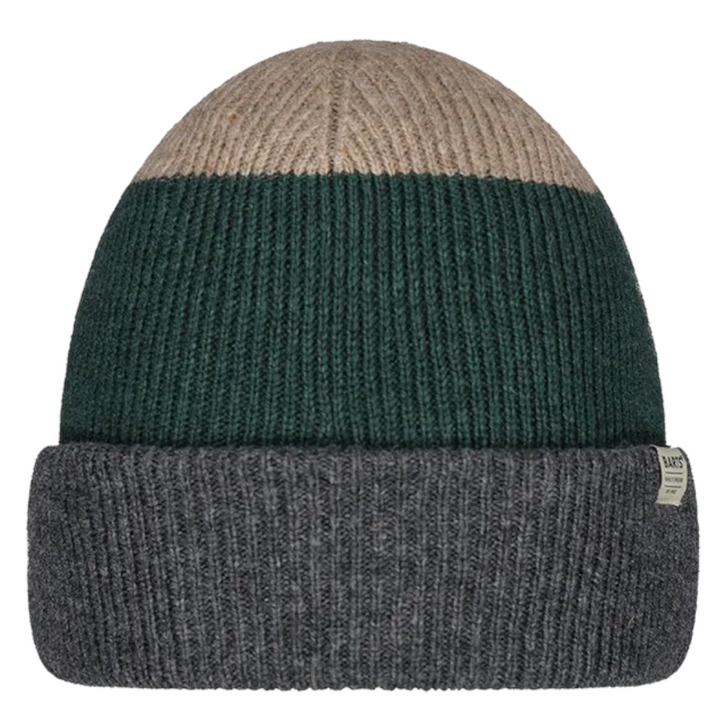 Barts Walnur Merino Wool Turn Up Beanie Hat - Dark Heather