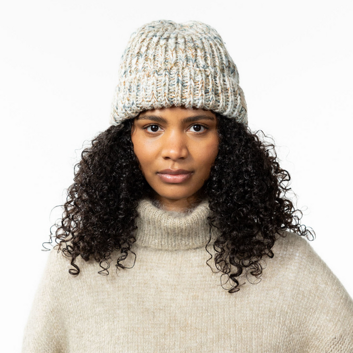 Barts Williamina Turn Up Beanie Hat - Cream