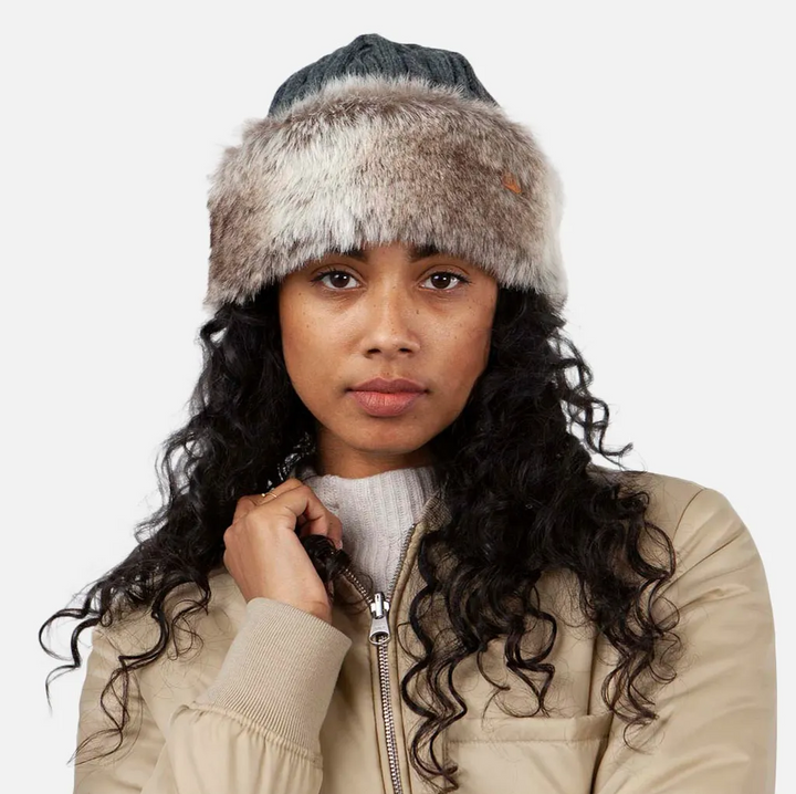 Barts Cable Knit Faux Fur Trim Cossack Hat