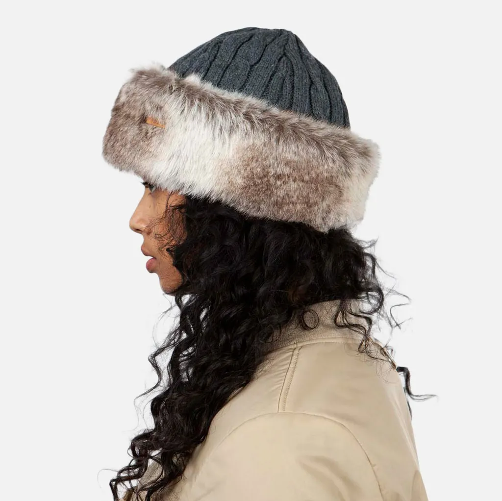 Barts Cable Knit Faux Fur Trim Cossack Hat