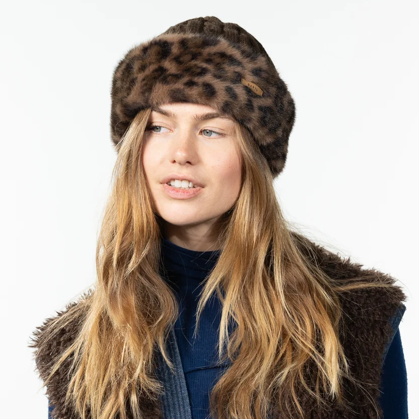 Barts Cable Knit Faux Fur Trim Cossack Hat - Print Brown