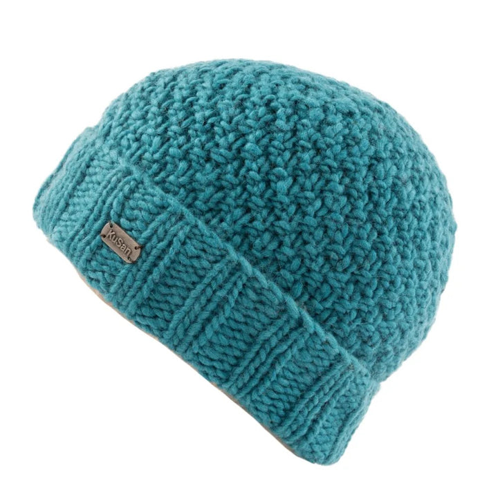 Kusan Moss Yarn Beanie Hat Turquoise