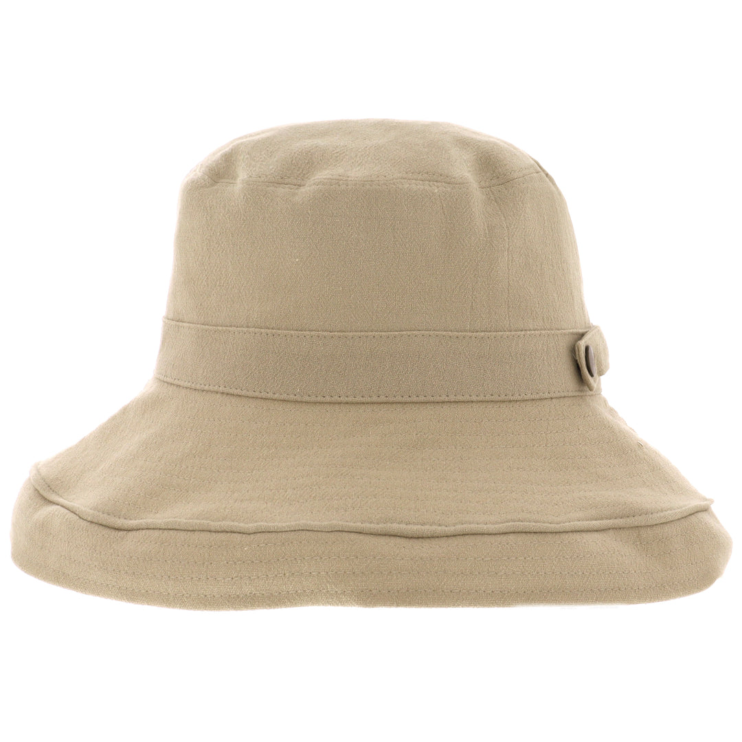 Women's Cotton Wide Brim Sun Hat in Sand