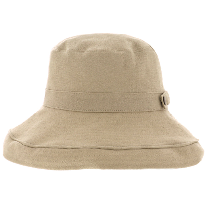 Women's Cotton Wide Brim Sun Hat in Sand