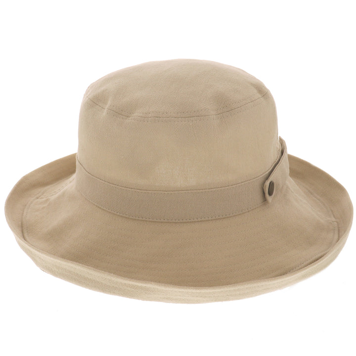 Women's Cotton Wide Brim Sun Hat in Sand