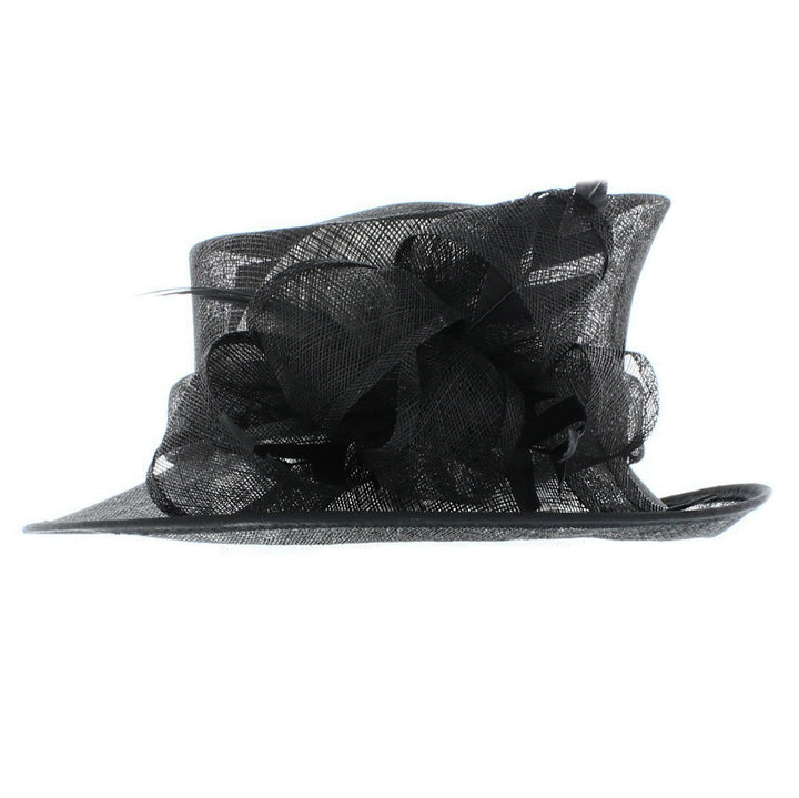 Black Small Brim Victoria Sinamay Hat, from Elegance by Boardmans