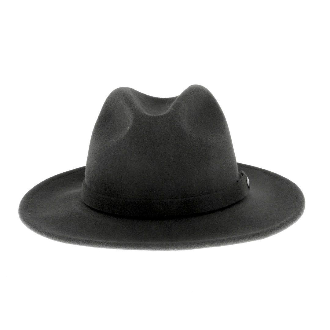 Traveller Rollable Wool Felt Fedora Hat - Black