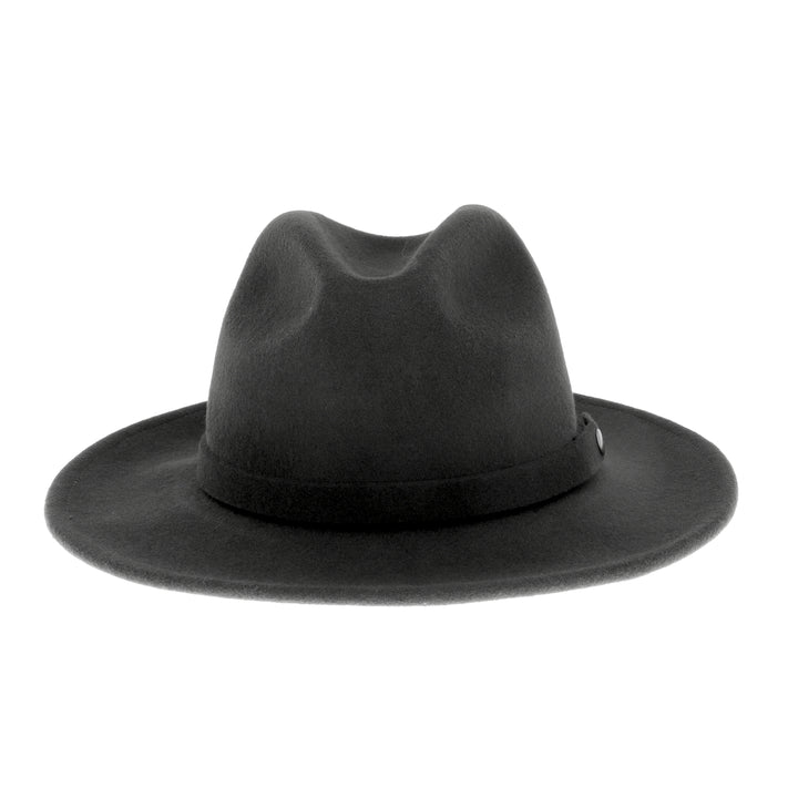 Traveller Rollable Wool Felt Fedora Hat - Black