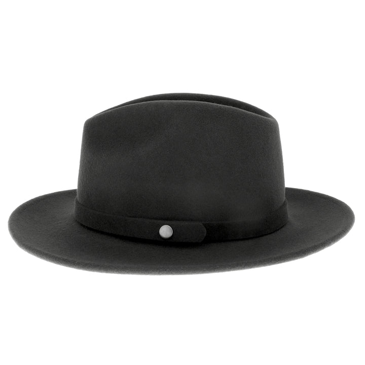 Traveller Rollable Wool Felt Fedora Hat - Black