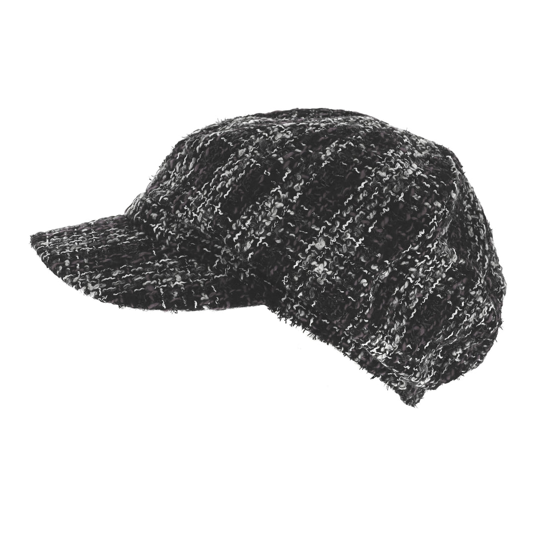 Ladies 'Kesia' Bakerboy Cap in Black/White