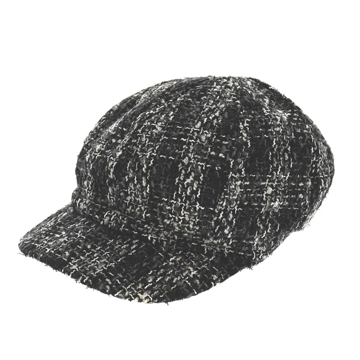 Ladies 'Kesia' Bakerboy Cap in Black/White