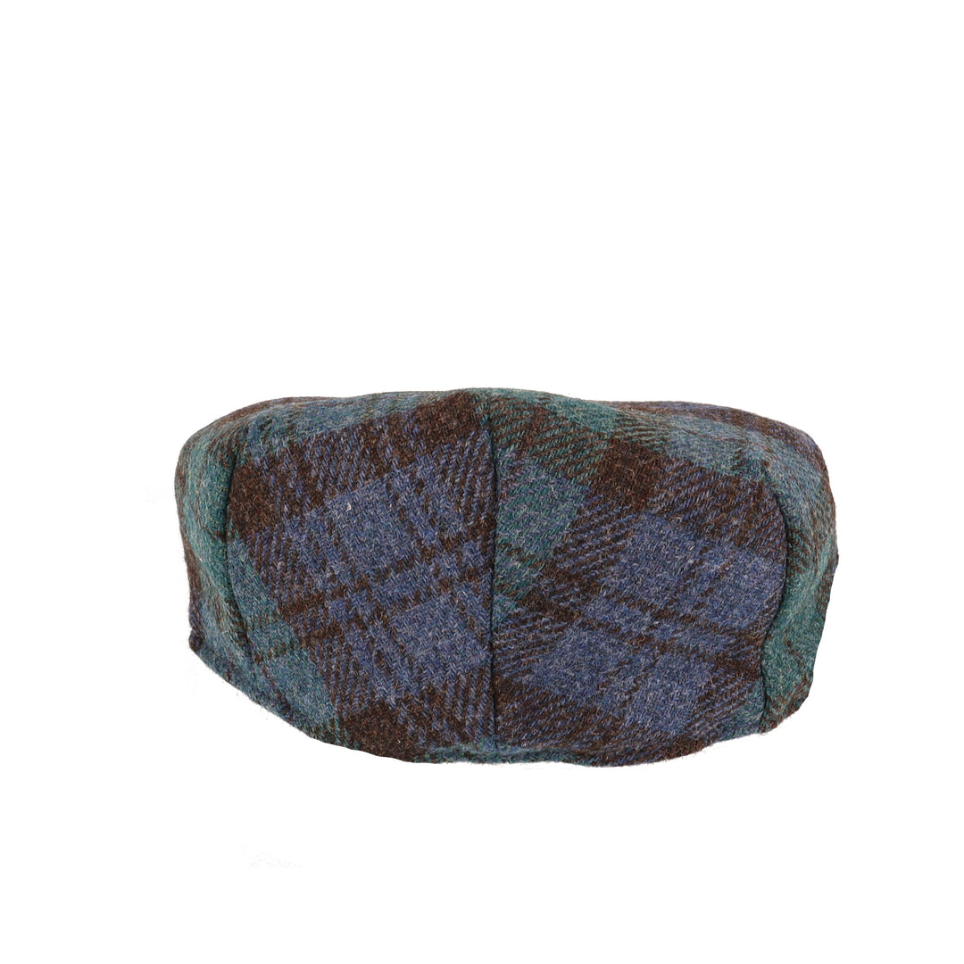 Glen Appin Harris Tweed Wool Country Flat Cap Black Watch