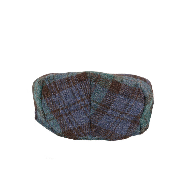 Glen Appin Harris Tweed Wool Country Flat Cap Black Watch