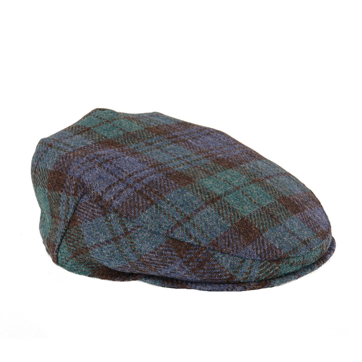 Glen Appin Harris Tweed Wool Country Flat Cap Black Watch