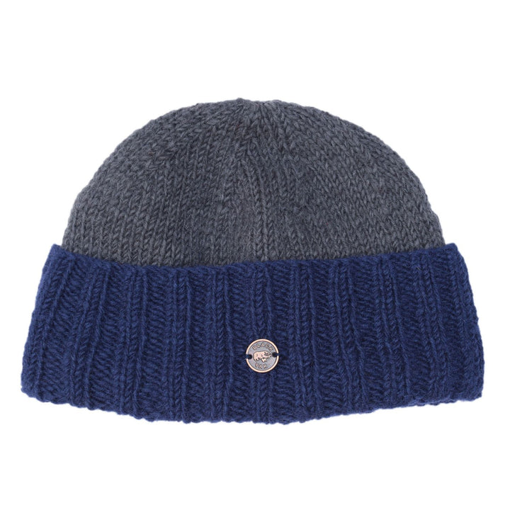 Deep Turn Up Beanie Hat - Blue